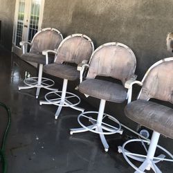 STRONG AND STURDY Only 25.00 each - Comfortable Swivel on Patio Bar Chairs - Make Offer for All 4 