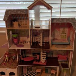 Large Dollhouse with Furniture