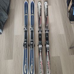 Skis Two Pairs w bindings