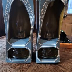 Vintage Lamplight Farms Clear Glass Oil Base Lamp Light Sconce Lantern NIB