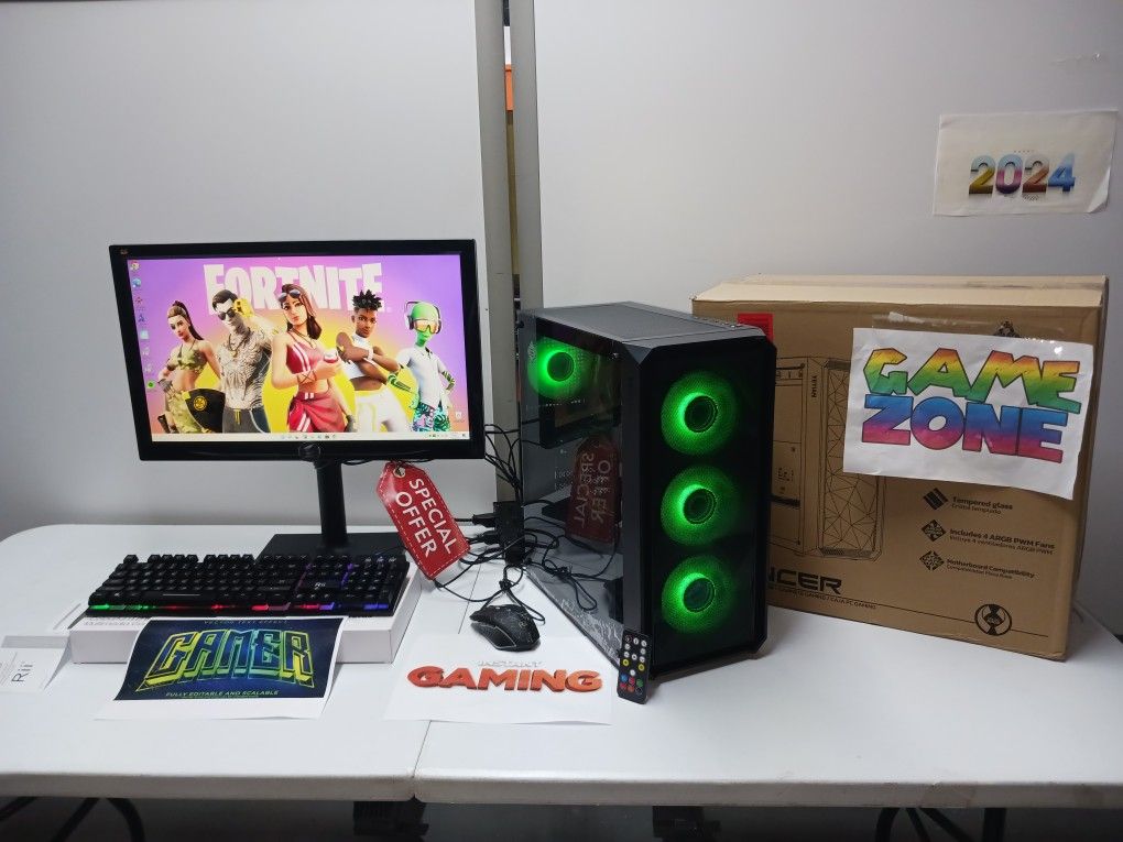 Gaming PC SPECIAL OFFER Super Setup i5 6600K QC ,16GB RAM DDR4, 512GB SSD NEW WINDOWS 11