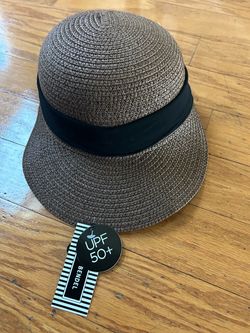NWT UPF 50+ Brown Straw Sun Hat
