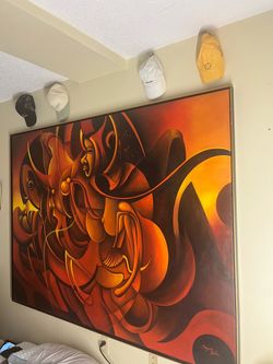 Large Abstract Figurative Oil Painting on Canvas OBO