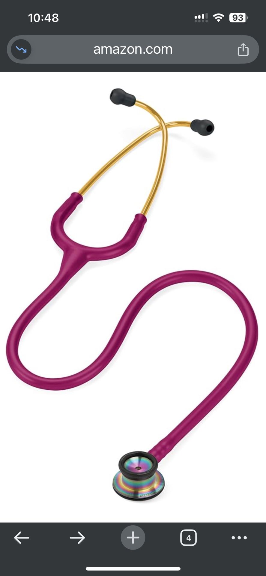  NEW 3M Littmann Classic II Infant Stethoscope – Rainbow Finish, Raspberry Tube, 28” – Model 2157   Condition: New – Open Box (Unused and in perfect c
