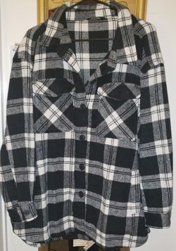 Black and White Flannel shirt/Jacket 