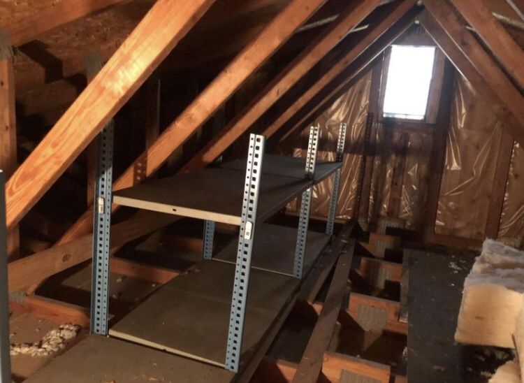 heavy duty metal shelves 6 shelves total 2’X3’ each