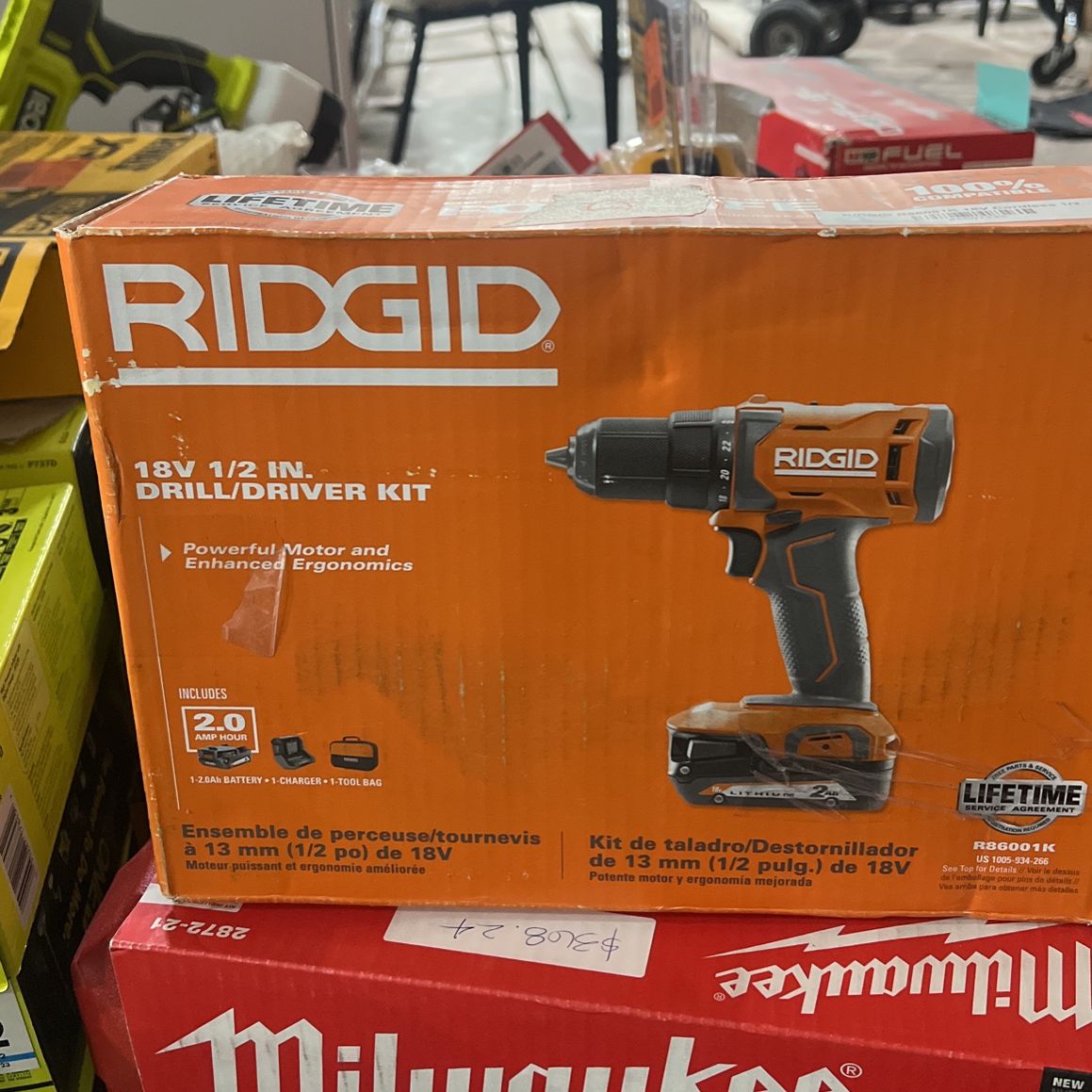 RIDGID 18V Cordless 1/2 in. Drill/Driver Kit with (1) 2.0 Ah Battery and Charger