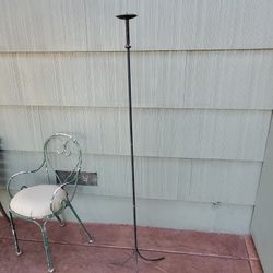 Vintage Black Wrought Iron Tall Floor Candle Holder