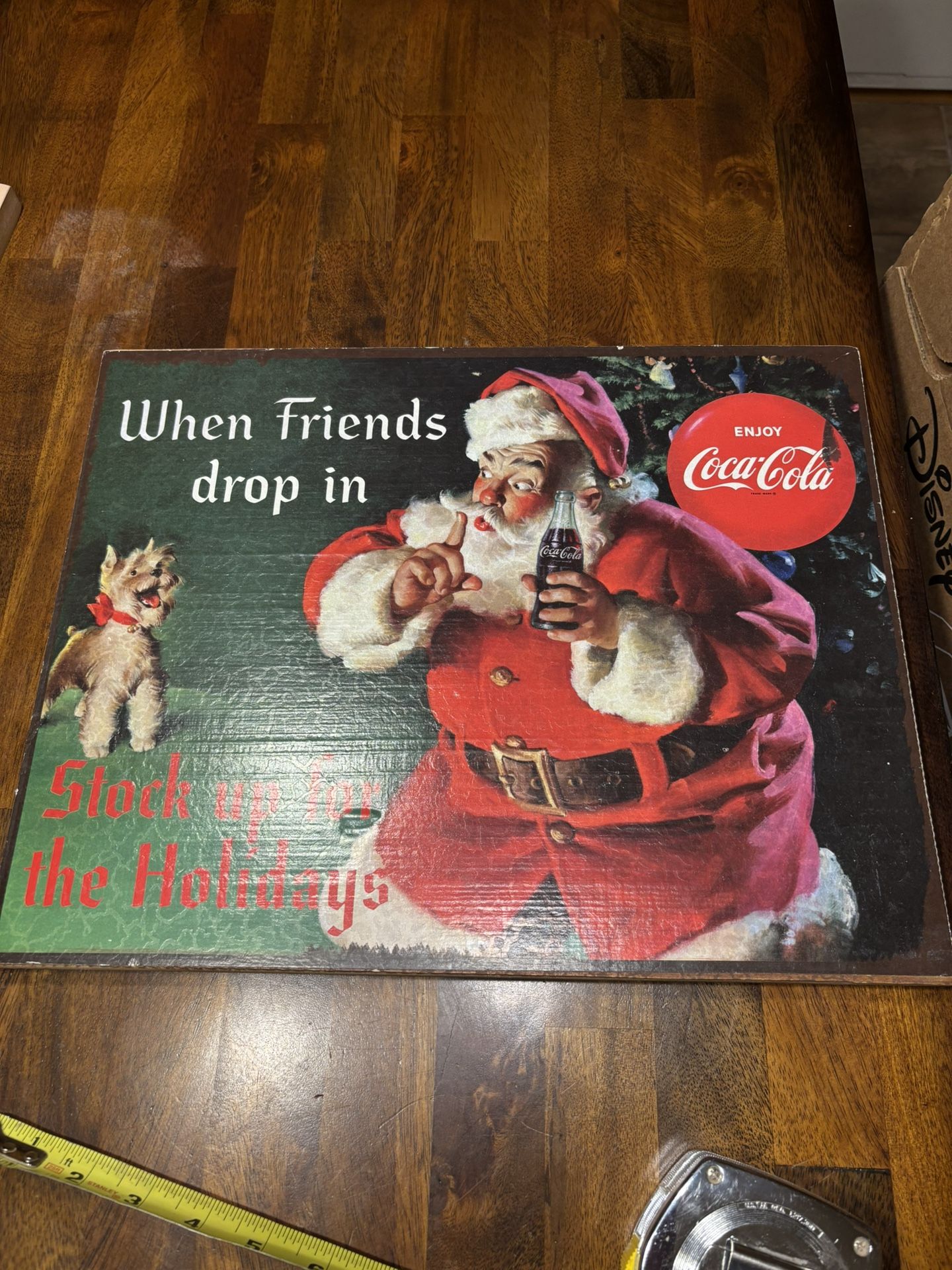 Vintage Style Christmas Coca-Cola Wood Sign