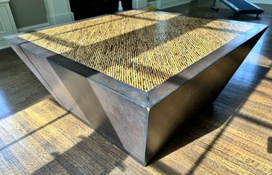 Wooden Coffee Table - Trapezoid Block Shape