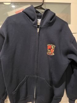 Boys Blue Uniform “Doral Academy” Zipper Hoodie- Youth XL 18- Good Condition.