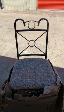 Two iron cushion chairs for $50 each