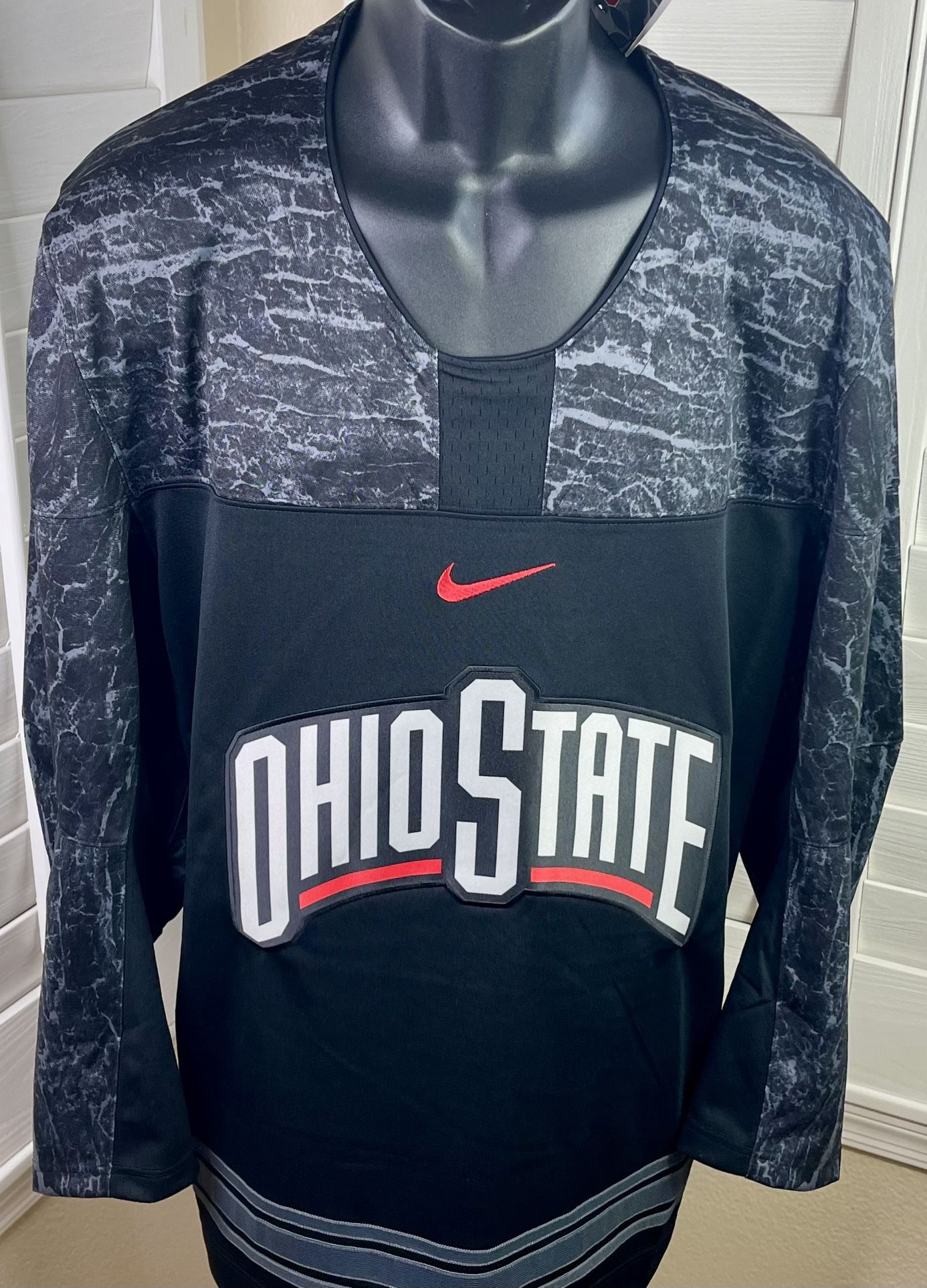 Nike NCAA Ohio State Buckeyes Black Ice Hockey Jersey Men's Size