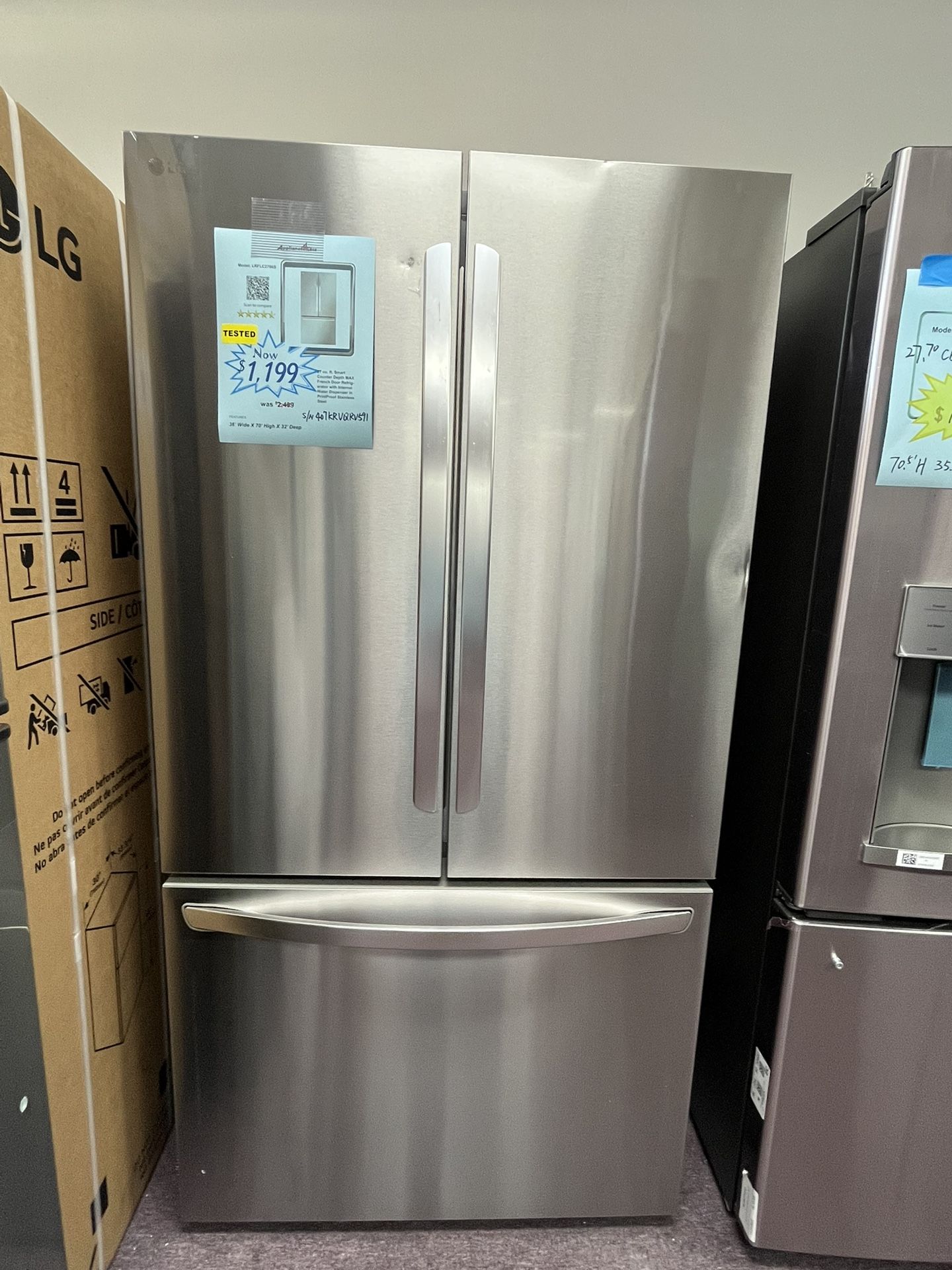 Refrigerator, 36’wide Fridge With 1 Year Warranty, Free Delivery And Finances Available