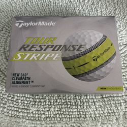 TaylorMade Tour Response Stripe Golf Balls 12-Pack, White / Yellow