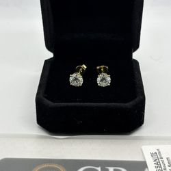 1ct Vvs Moissanite Earrings (gold Plated)