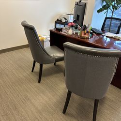 Set of two gray accent chairs