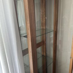 vintage tall glass cabinet