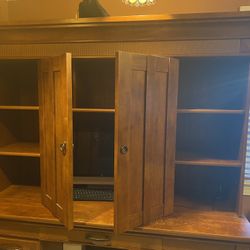 Solid Wood Desk With File Cabinet 