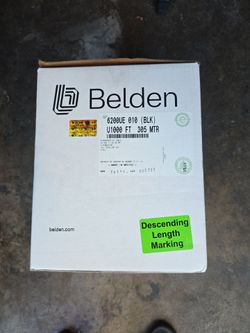 Belden cable 6200ue 110 (blk) u1000 ft 305 mtr