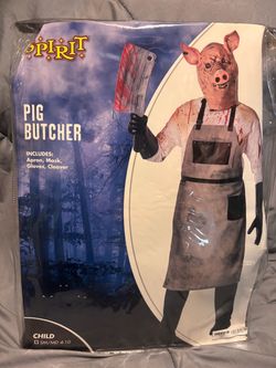 KIDS PIG BUTCHER COSTUME SIZE S,M (4-10)