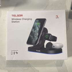 Telsor Foldable Portable 3in 1 Wireless Charging Station 