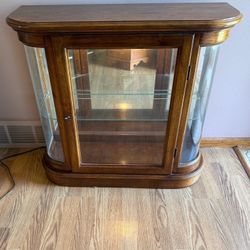 Lighted Curio Cabinet with Glass Shelf
