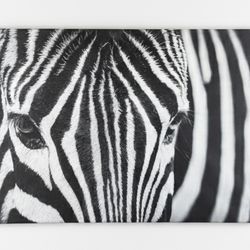 Large Black & White Zebra Canvas Wall Art – Modern Luxury Decor