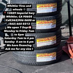 SET OF NEW TIRES215/60R16 ARROYO, INCLUDING MOUNTING AND BALANCING. ASK ME FOR ANY SIZE OR BRAND, WE HAVE THE BEST PRICES OF CALIFORNIA