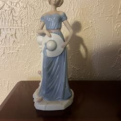 Elegant Lady Woman Candleholder Ceramic Figurine