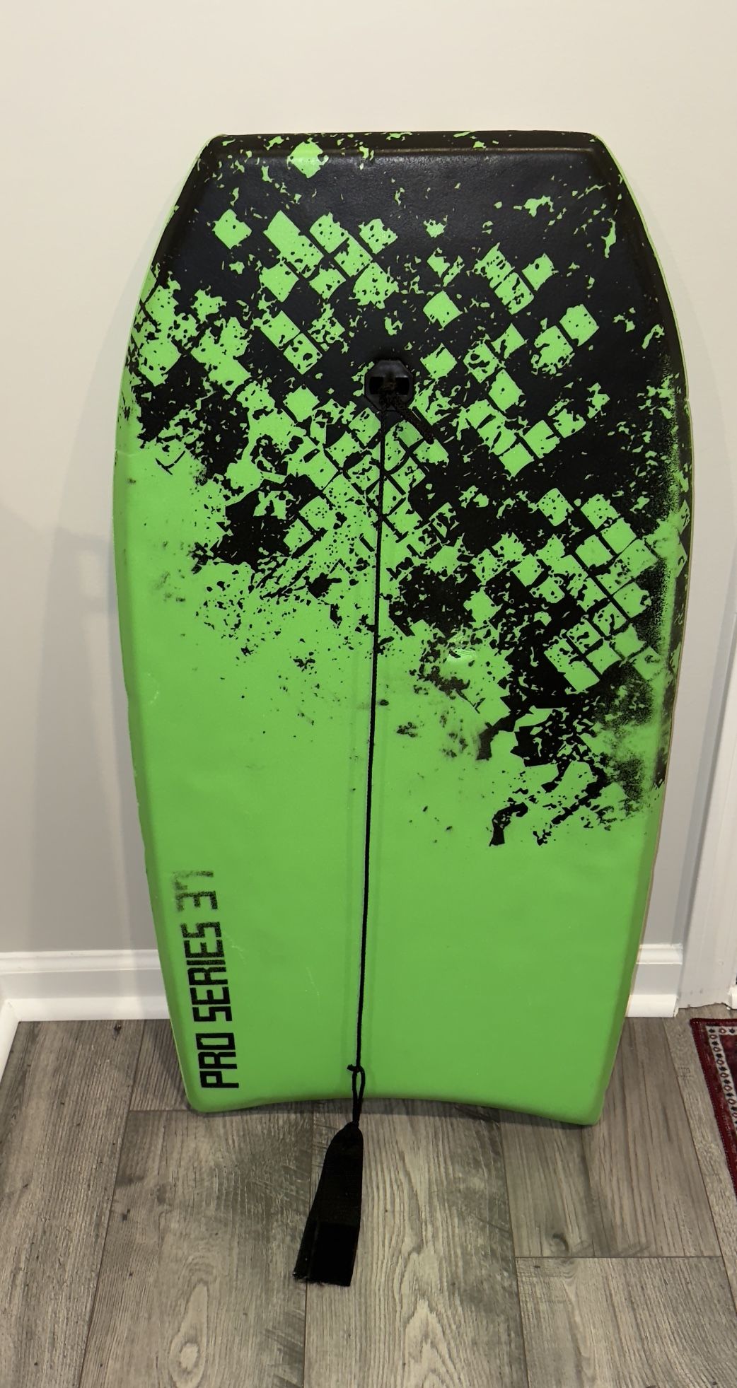 Wave Action Pro Series 37 Foam Slick Bottom Green Bodyboard With Leash