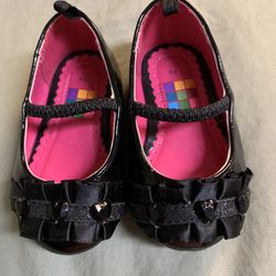 Healthtex Black Bow Shoes Size 2