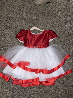 Red And White Babygirl Dress 6 Months