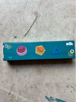 Montessori wooden shape and color stacking toy