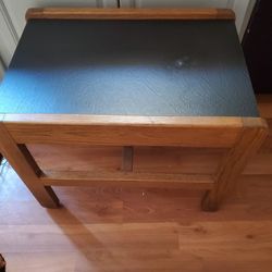 Solid Wood End Table With Waterproof Top