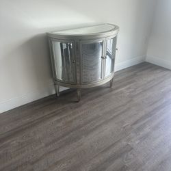 MOVING SALE/MAKE AN OFFER  Elegant Z Gallerie  Half Moon Cabinet Mirror, Top And Doors Very Good Condition