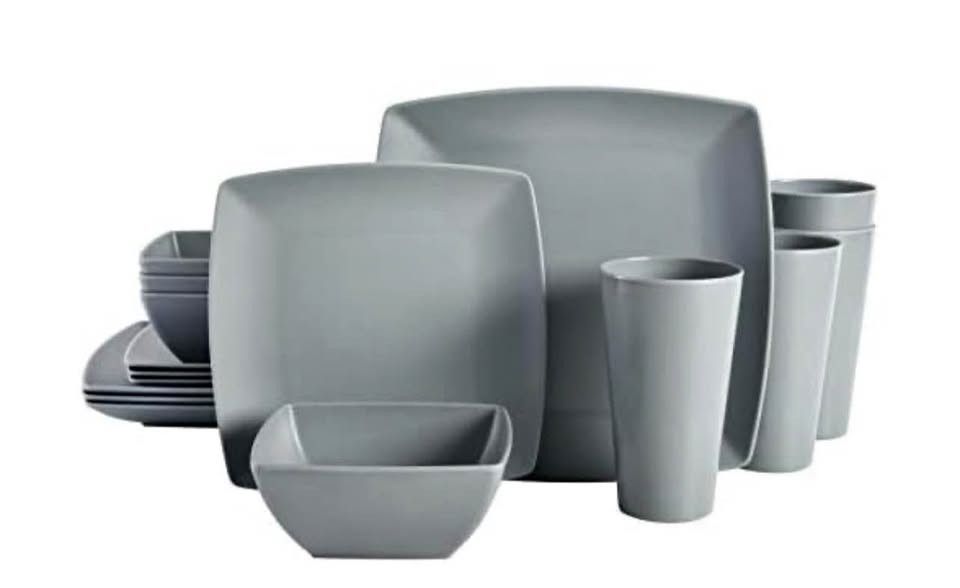 Square Melamine 16-Pc Dinnerware Set