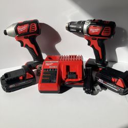 New!! New!! Milwaukee M18 18V Cordless Lithium-Ion Drill/Driver And 1/4” Impact Wrench Combo