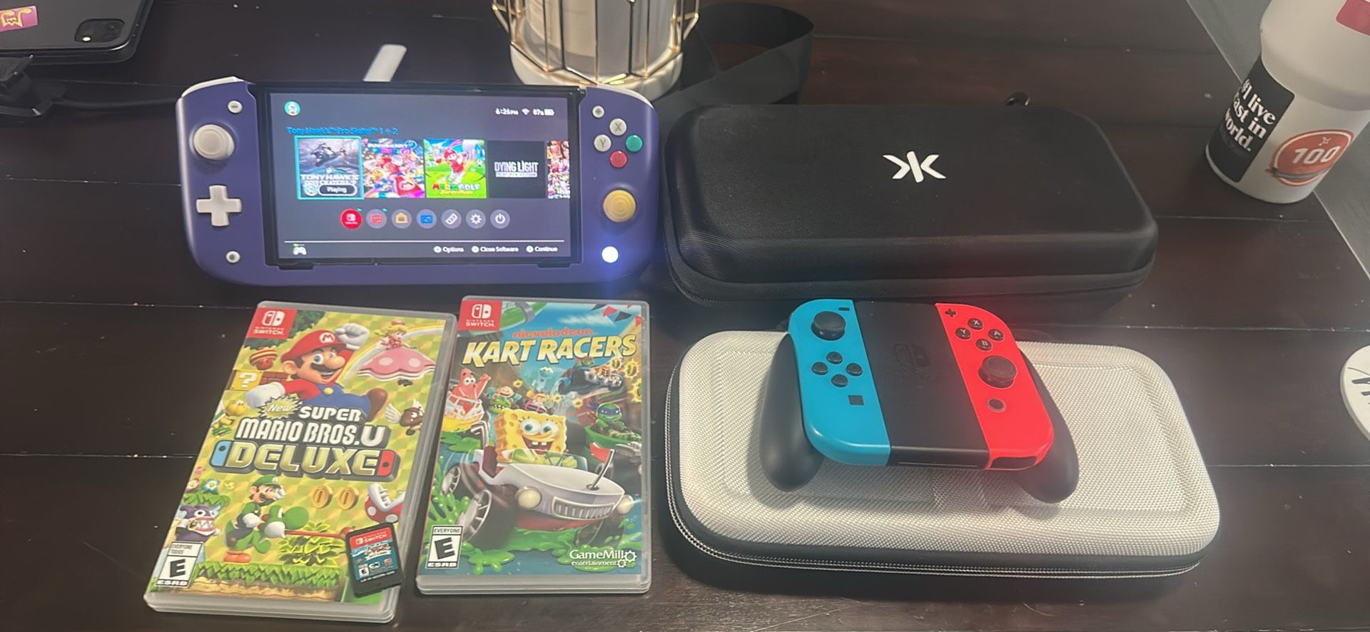 Nintendo Switch with Nitro Deck Controller, Docking Station and Original Joycons- Includes 3 Games