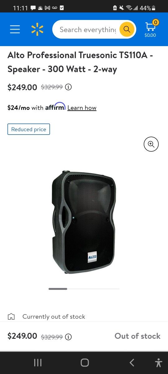 Alto Professional Truesonic TS110A - Speaker - 300 Watt - 2-way
