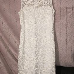 Cute White Short Dress 