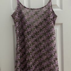 FREE PEOPLE SEQUINS CROCHET BEACH DRESS,S