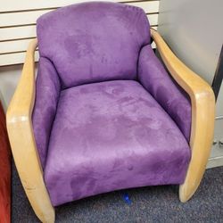 Purple Suede Contemporary Chair