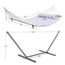 Double Hammock with Stand for Outdoor
