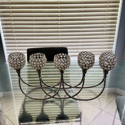 ✨ Elegant Crystal Rhinestone 5-Arm Candle Holder – Stunning Table Centerpiece ✨