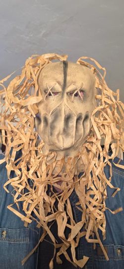 Creepy Burlap Scarecrow Mask w/ Raffia – Halloween Horror Costume