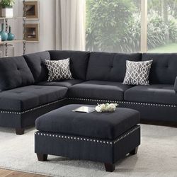 Sectional Sofa Set With Ottoman 