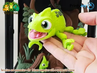 Articulated Chameleon 3D Printed Multicolor Reptile Fidget Toy
