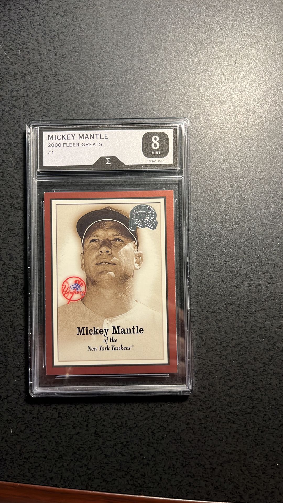Mickey Mantle 2000 Fleer-Graded 8