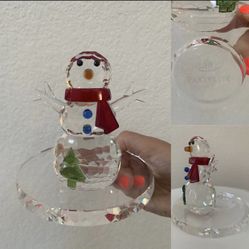 Vintage Partylite  Snowman Glass Candle/ Tea Light Holder